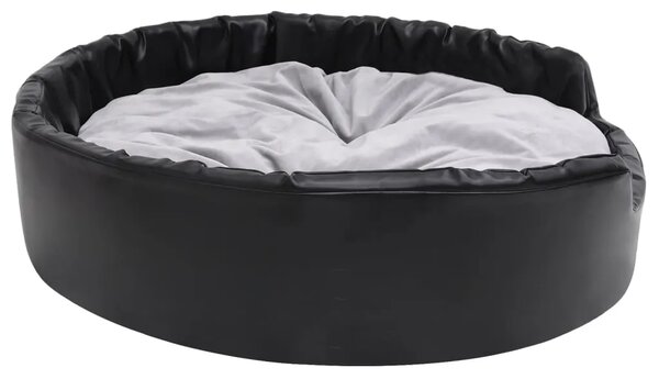 Krevet za pse crno-sivi 99 x 89 x 21 cm od pliša i umjetne kože - Siva 99 x 89 x 21 cm Siva 99 x 89 x 21 cm