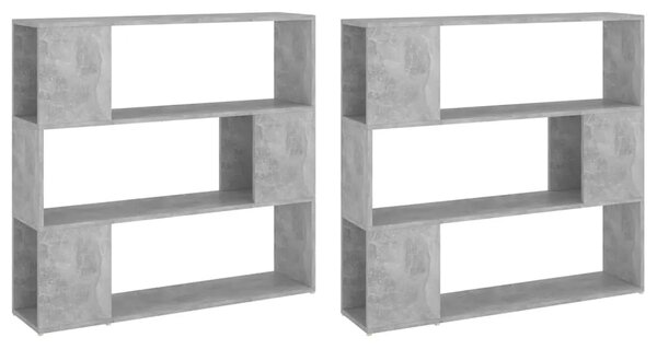 Ormarić za knjige / Paravan - Sobna pregrada boja betona 100x24x188 cm - Beton siva 1 Beton siva