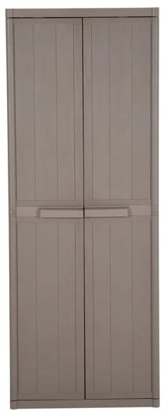 Vrtni ormarić za pohranu smeđi 65x45x172 cm PP s izgledom drva - Smeđa 1 4 police 1