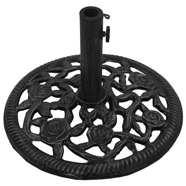 Stalak za suncobran crni 48 x 48 x 33 cm od lijevanog željeza - Crna 48 x 48 x 33 cm 1 Crna