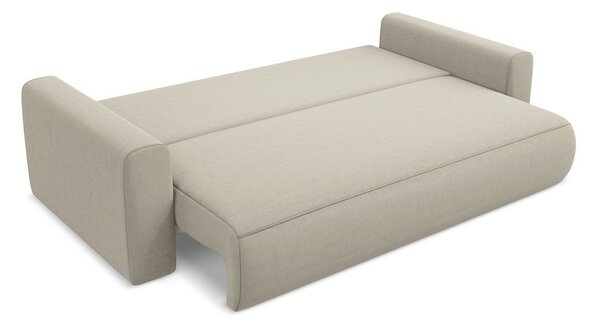 Bež baršunasti sklopiva/s prostorom za odlaganje sofa 238 cm Kapua – Makamii