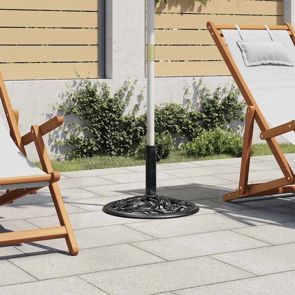 Stalak za suncobran crni 48 x 48 x 33 cm od lijevanog željeza - Crna 48 x 48 x 33 cm 1 Crna