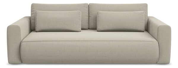 Bež baršunasti sklopiva/s prostorom za odlaganje sofa 238 cm Kapua – Makamii