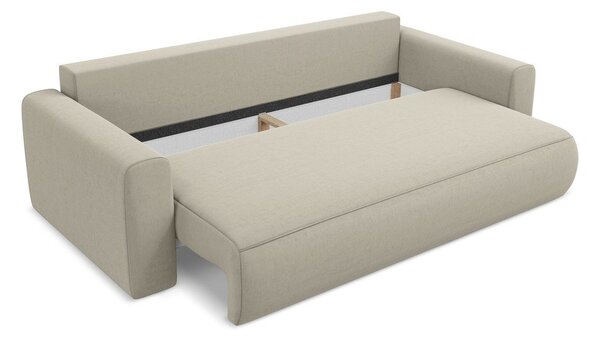 Bež baršunasti sklopiva/s prostorom za odlaganje sofa 238 cm Kapua – Makamii