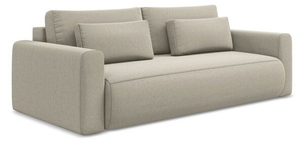 Bež baršunasti sklopiva/s prostorom za odlaganje sofa 238 cm Kapua – Makamii