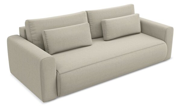 Bež baršunasti sklopiva/s prostorom za odlaganje sofa 238 cm Kapua – Makamii