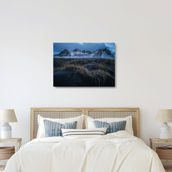 Staklena slika pogleda na islandske vrhove (70x50 cm)