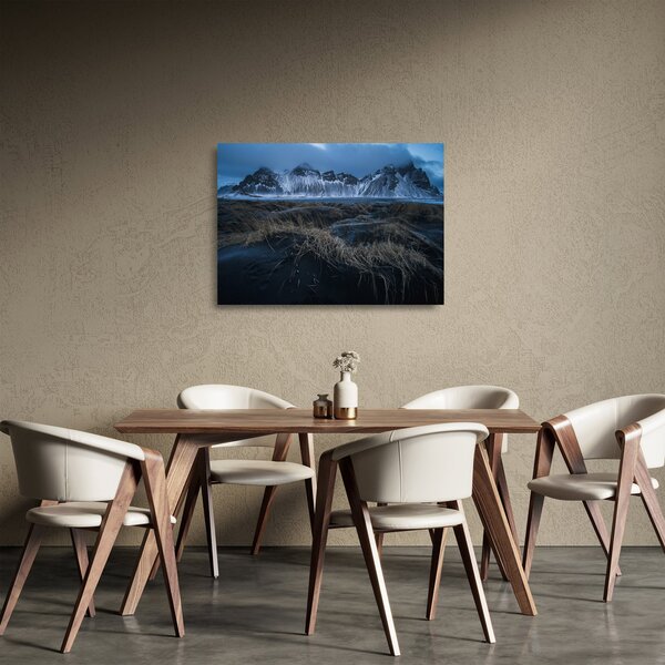 Staklena slika pogleda na islandske vrhove (70x50 cm)