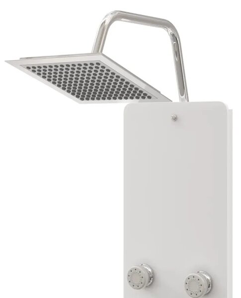 Tuš panel od stakla 25 x 47 5 x 130 cm bijeli - Bijela Bijela