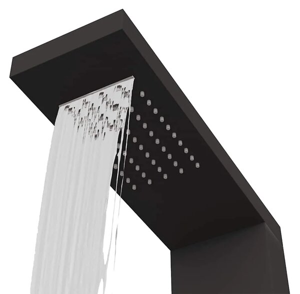 Tuš panel aluminijski crni - Crna 15 x 47 x 114 cm Crna 15 x 47 x 114 cm