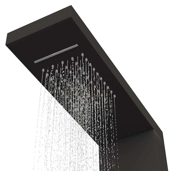 Tuš panel aluminijski crni - Crna 15 x 47 x 114 cm Crna 15 x 47 x 114 cm