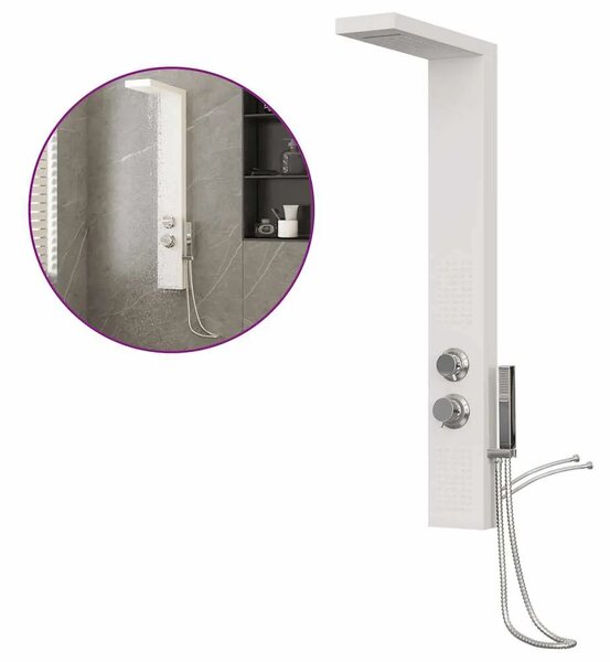 Tuš panel aluminijski bijeli - Bijela 15 x 47 x 114 cm Bijela 15 x 47 x 114 cm