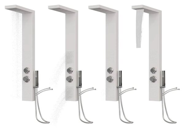 Tuš panel aluminijski bijeli - Bijela 15 x 47 x 114 cm Bijela 15 x 47 x 114 cm