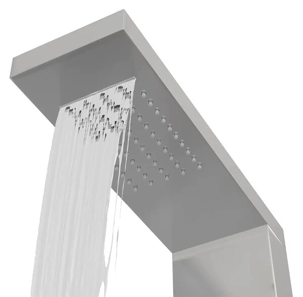 Tuš panel od nehrđajućeg čelika četvrtasti - Srebrno 15 x 47 x 114 cm Srebrno 15 x 47 x 114 cm