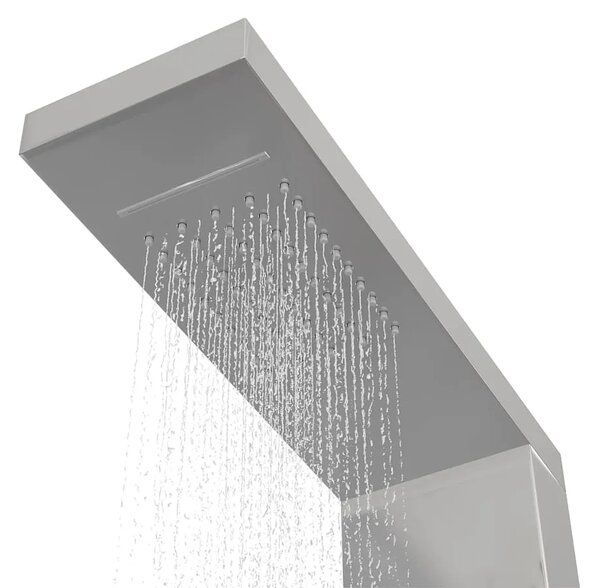 Tuš panel od nehrđajućeg čelika četvrtasti - Srebrno 15 x 47 x 114 cm Srebrno 15 x 47 x 114 cm