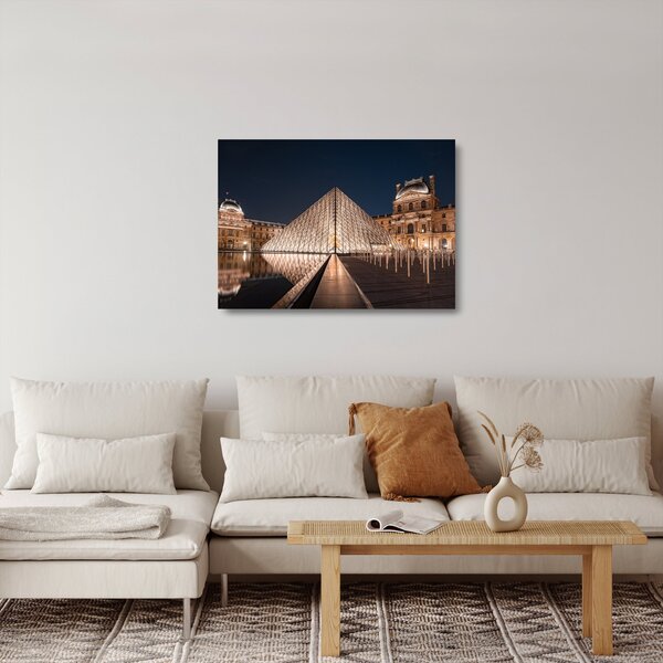 Staklena slika - Louvre noću (70x50 cm)