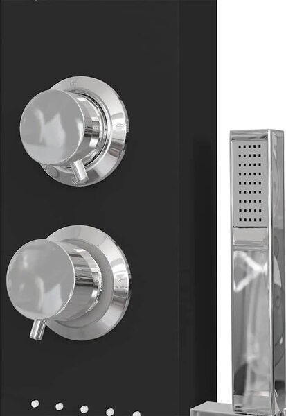 Tuš panel aluminijski crni - Crna 15 x 47 x 114 cm Crna 15 x 47 x 114 cm