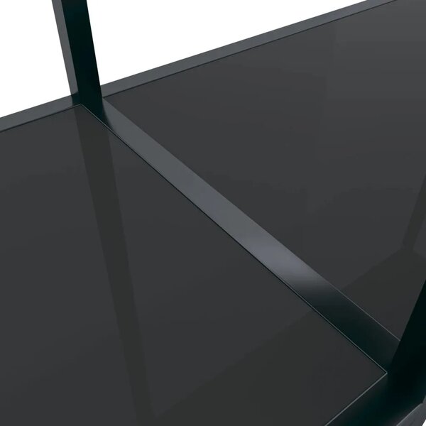 Konzolni stol crni 140 x 35 x 75 5 cm od kaljenog stakla - Crna 1 140 cm Crna