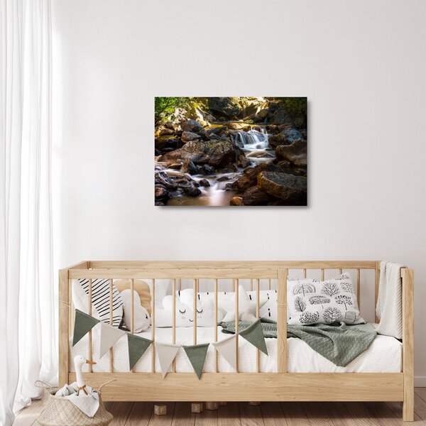 Staklena slika kamenitog potoka (70x50 cm)