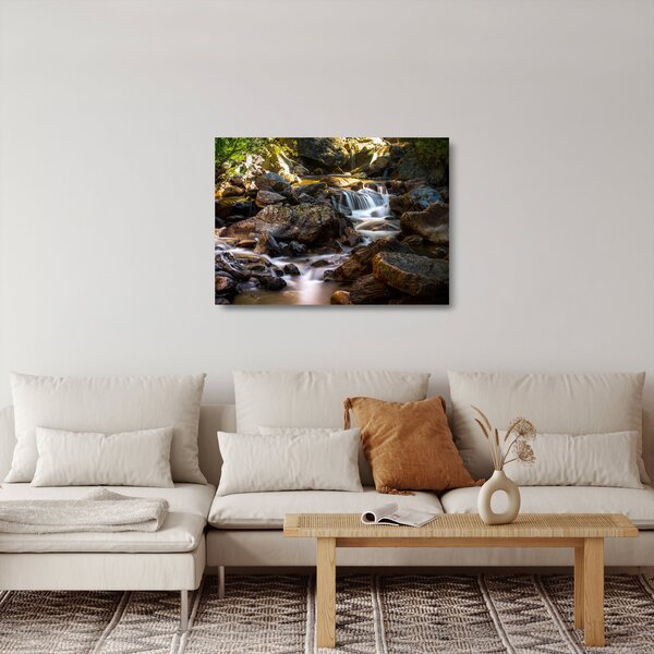 Staklena slika kamenitog potoka (70x50 cm)