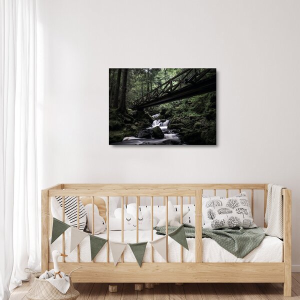 Staklena slika crne šume (70x50 cm)