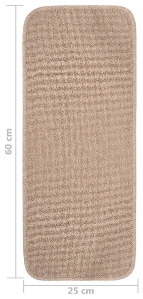 Protuklizni otirači za stepenice 15 kom 60x25 cm bež pravokutni - Bež 60 x 25 cm 15 Bež