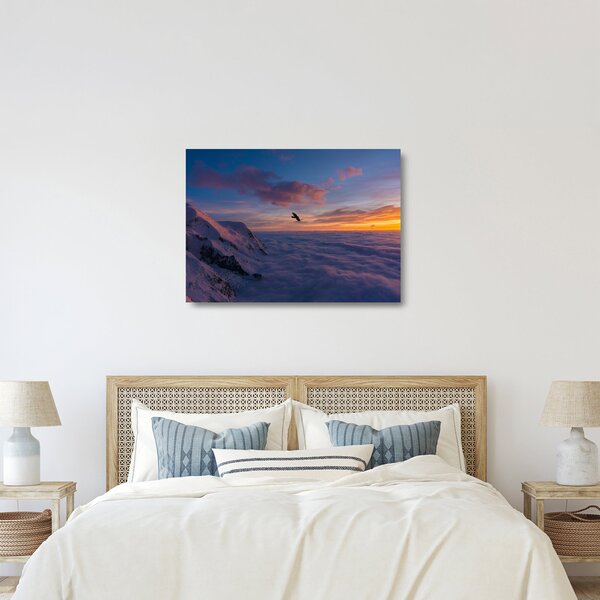 Staklena slika za zalaska sunca, Mt. Blanc (70x50 cm)