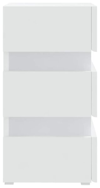 LED noćni ormarić bijeli 45 x 35 x 67 od konstruiranog drva - Bijela 1 Bijela