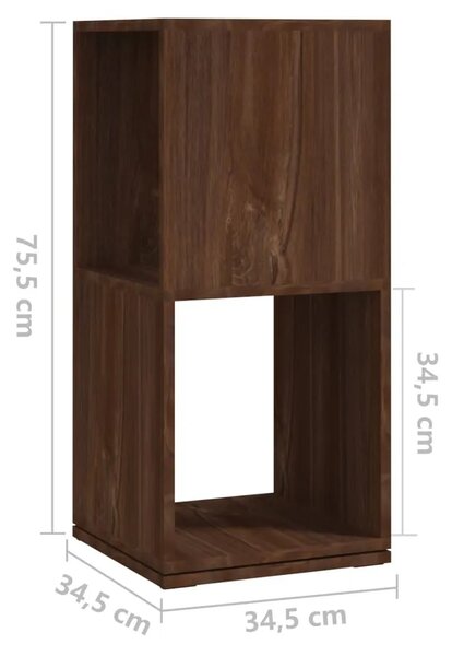 Rotirajući ormarić boja hrasta 34 5x34 5x75 5 cm iverica - Smeđi hrast 1 Smeđi hrast