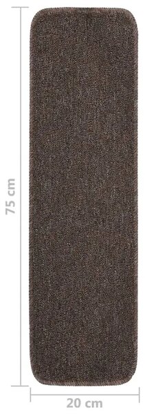 Protuklizni otirači za stepenice 15 kom 75 x 20 cm smeđi - Tamno smeđa 75 x 20 cm 15 Tamno smeđa