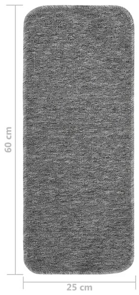 Protuklizni otirači za stepenice 15 kom 60x25cm sivi pravokutni - Siva 60 x 25 cm 15 Siva