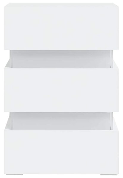 LED noćni ormarić bijeli 45 x 35 x 67 od konstruiranog drva - Bijela 1 Bijela