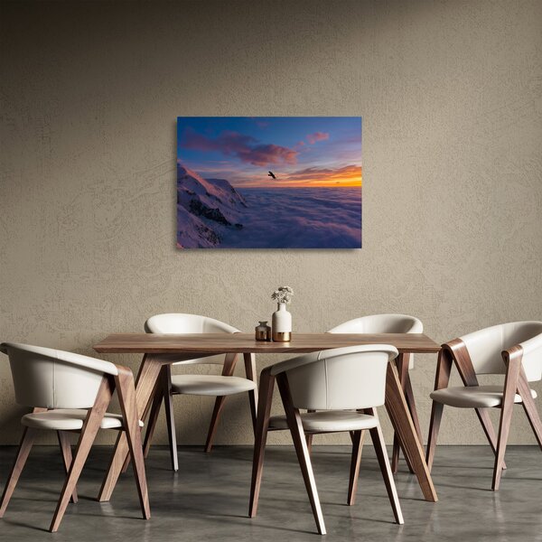 Staklena slika za zalaska sunca, Mt. Blanc (70x50 cm)