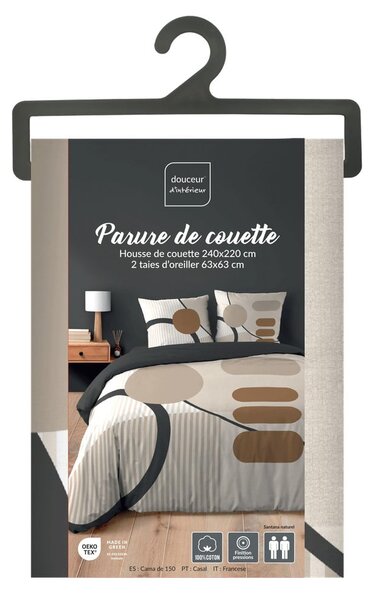 Bež pamučna posteljina za bračni krevet/za produženi krevet 240x220 cm Santana – douceur d'intérieur