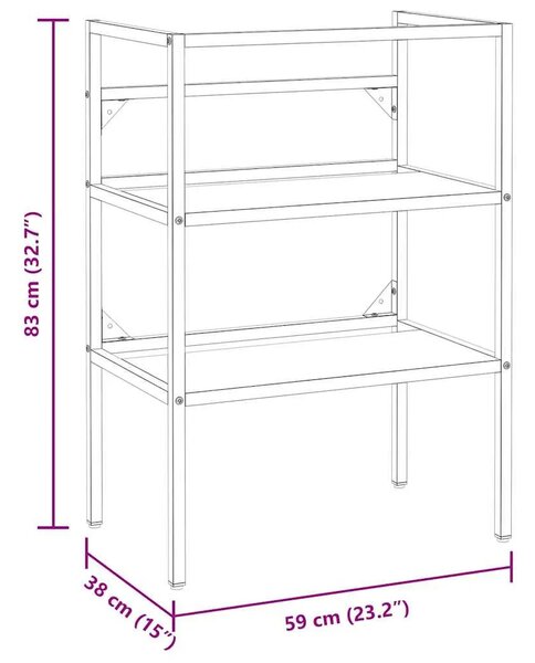 Okvir za kupaonski Lavabo - Umivaonik bijeli 59 x 38 x 83 cm željezni - Bijela 59 x 38 x 83 cm 1 Bijela
