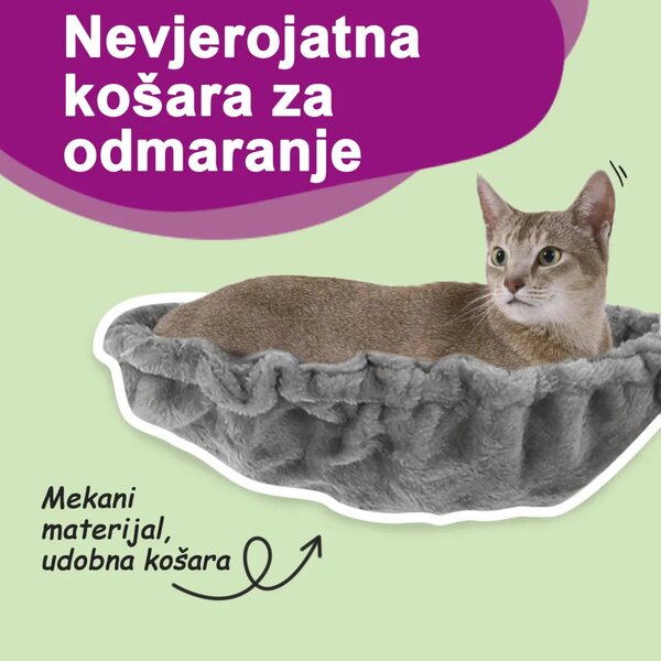 Penjalica za mačke - Kuća za mačke - Grebalica sa stupovima za grebanje svjetlosiva 188 cm - Svjetlosiva Svjetlosiva
