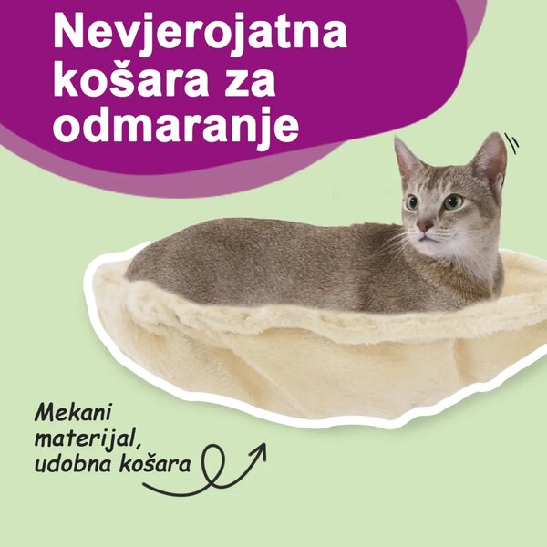 Penjalica za mačke - Kuća za mačke - Grebalica sa stupovima za grebanje krem 155 cm - Krema Krema