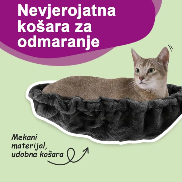 Penjalica za mačke - Kuća za mačke - Grebalica sa stupovima za grebanje tamnosiva 183 cm - Tamno siva Tamno siva