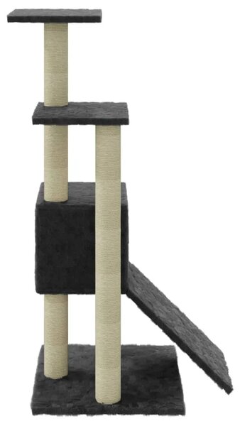 Penjalica za mačke - Kuća za mačke - Grebalica sa stupovima za grebanje tamnosiva 92 cm - Tamno siva Tamno siva