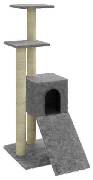 Penjalica za mačke - Kuća za mačke - Grebalica sa stupovima za grebanje svjetlosiva 92 cm - Svjetlosiva Svjetlosiva