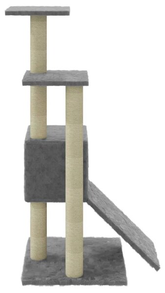 Penjalica za mačke - Kuća za mačke - Grebalica sa stupovima za grebanje svjetlosiva 92 cm - Svjetlosiva Svjetlosiva