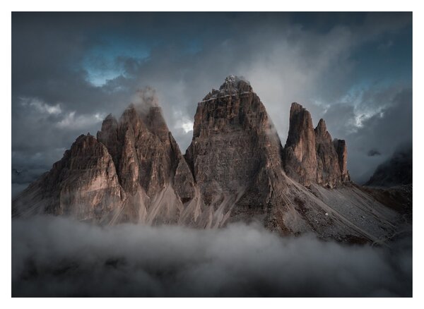 Staklena slika - Tri zuba, talijanski Dolomiti (70x50 cm)