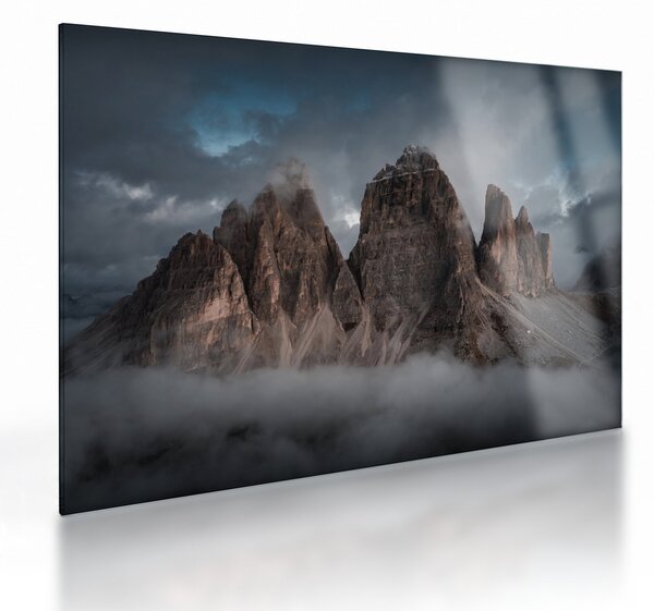Staklena slika - Tri zuba, talijanski Dolomiti (70x50 cm)