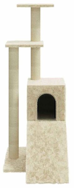 Penjalica za mačke - Kuća za mačke - Grebalica sa stupovima za grebanje krem 92 cm - Krema Krema