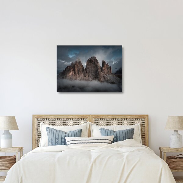 Staklena slika - Tri zuba, talijanski Dolomiti (70x50 cm)