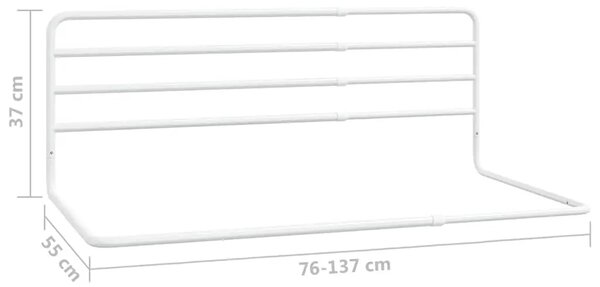 Sigurnosna ograda za krevetić bijela (76-137) x 55 cm željezna