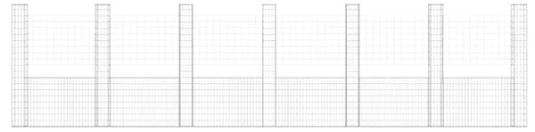 Gabion - Gabion ograde - Gabionska košara U-oblika sa 7 stupova 740x20x200 cm željezna - 740 x 20 x 200 cm 1 740 x 20 x 200 cm