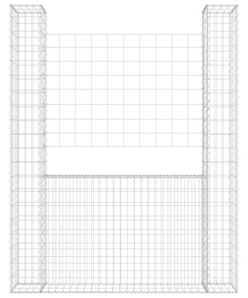 Gabion - Gabion ograde - Gabionska košara U-oblika s 2 stupa 140 x 20 x 200 cm željezna - 140 x 20 x 200 cm 1 140 x 20 x 200 cm