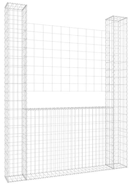Gabion - Gabion ograde - Gabionska košara U-oblika s 2 stupa 140 x 20 x 200 cm željezna - 140 x 20 x 200 cm 1 140 x 20 x 200 cm