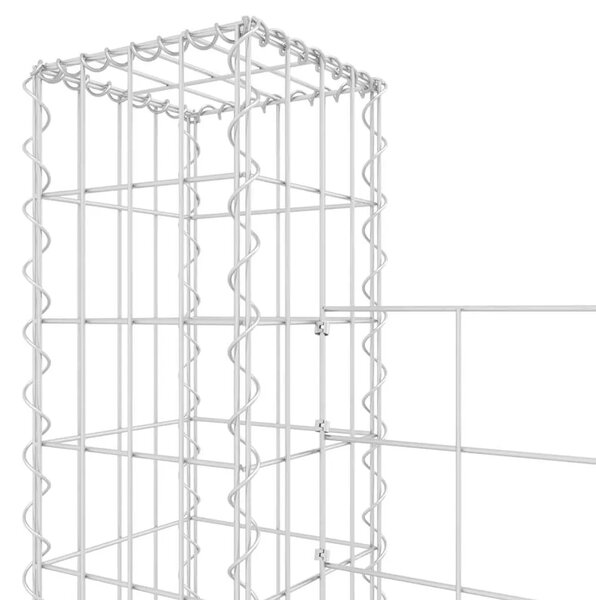 Gabion - Gabion ograde - Gabionska košara U-oblika sa 7 stupova 740x20x200 cm željezna - 740 x 20 x 200 cm 1 740 x 20 x 200 cm
